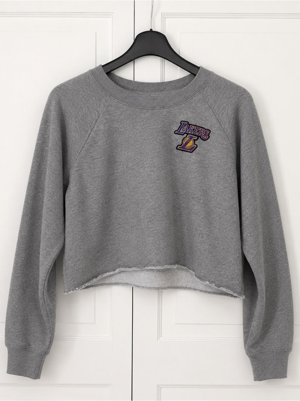 NBA‎ Gray Lakers Crew Neck Cropped Sweater
